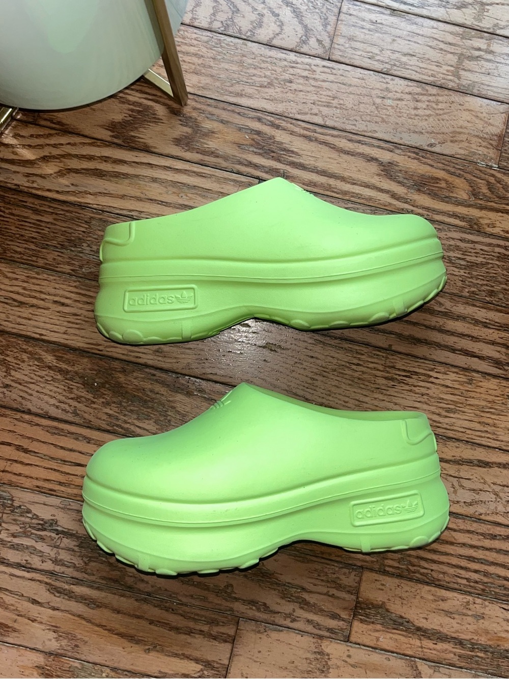 Chunky Lime Green Adidas Clogs - Size 7 - Picture 2 of 5
